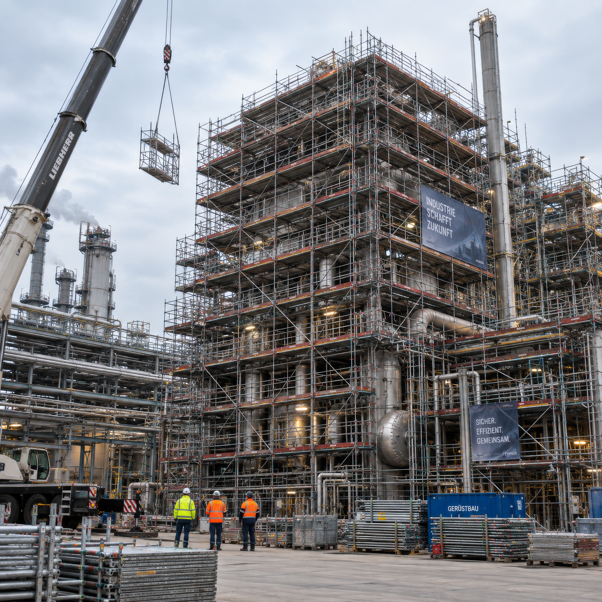 Industriegerüst als Beispiel für eine Finanzierung im Gerüstbau über 650.000 Euro